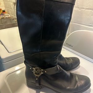 Michael kors riding boot with gold hardware